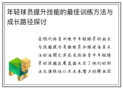 年轻球员提升技能的最佳训练方法与成长路径探讨 年轻球员提升技能的最佳训练方法与成长路径探讨